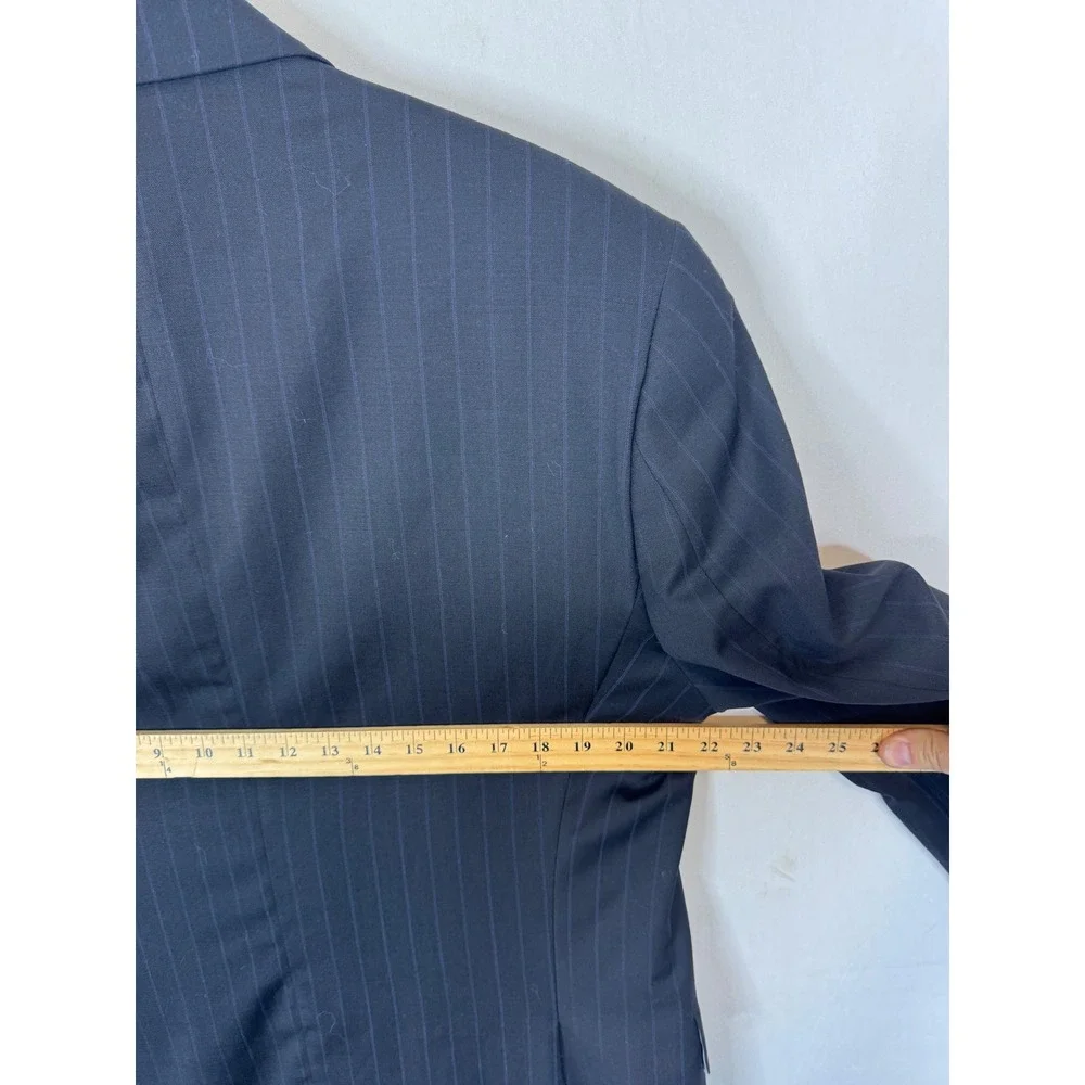 Michael Kors Mens 42R Navy Blue Pinstripe 100% Wool 3 Button Blazer‎ Suit Jacket